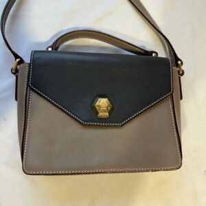 Vintage Frances Valentine Black and Brown Crossbody Bag